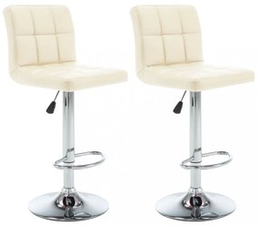 vidaXL 2 db krémszínű műbőr bárszék