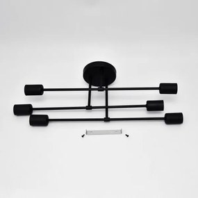 LED Felületre szerelhető csillár CAMBRIDGE 6xE27/8W/230V fekete