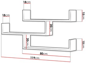 HARKEN 3 fali polc - wotan tölgy