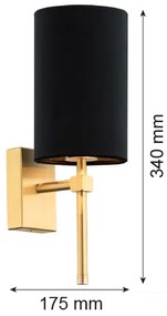 Argon 8035 - Fali lámpa ABRUZZO 1xE14/7W/230V sárgaréz/fekete