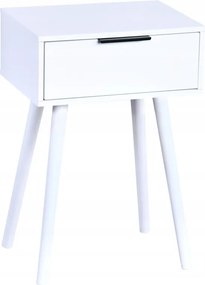 Fiókos lerakóasztal, éjjeliszekrény, fehér 40 x 30 x 59 cm