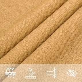 homokszínű háromszög alakú HDPE napvitorla 160 g/m² 4x4x4 m