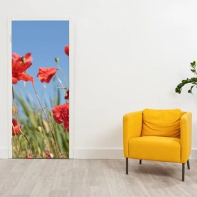 Fotótapéta ajtóra - Pipacsok (95x205cm)