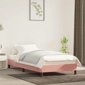 Rózsaszín bársony ágykeret 90x200 cm