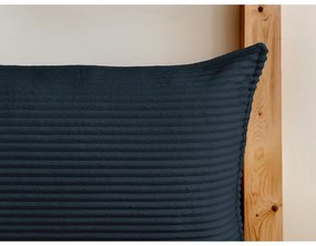 Sötétkék kárpitozott ágyneműtartós franciaágy ágyráccsal 180x200 cm Jade – Bobochic Paris