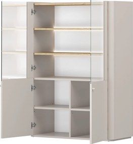 Elivo vitrines szekrény 100 cm kétajtós - kasmír / olajozott tölgy