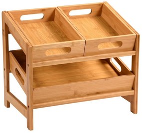 Kesper 58851 Konyhai polc 3 rekeszes bambusz, 39,5 x 26 x 35,5 cm