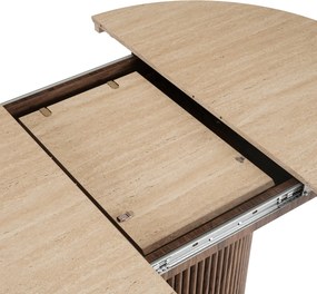 Modern bővíthető étkezőasztal AURELIO 120–160 cm travertin dió