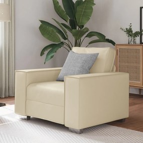 Krémszínű Fotel 59 cm Műbőrből