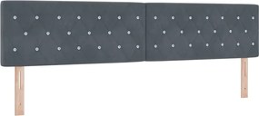 vidaXL LED ágytámla LED -es lámpákkal Sötétszürke 200 cm Poliészter