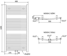 Mexen Ares, fűtőelem 1200 x 600 mm, 620 W, fehér, W102-1200-600-00-20