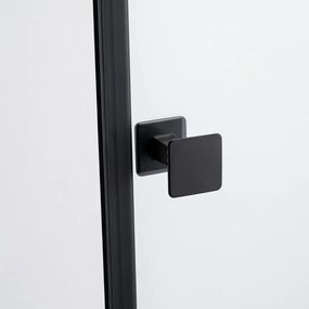 Stuxi Verona Big Black 190 cm széles aszimmetrikus kétszárnyú csukló zuhanyajtó (90+100 cm), 6 mm vízlepergető üveggel, matt fekete profillal, 195 cm magas