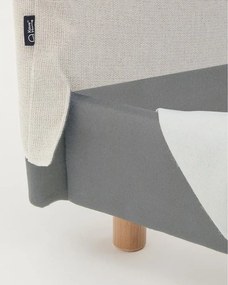 Szürke kárpitozott franciaágy ágyrács nélkül 160x200 cm Valma – Kave Home