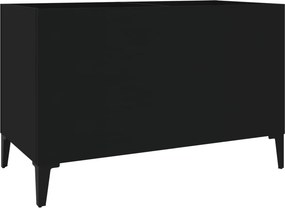 vidaXL fekete szerelt fa hanglemezszekrény 74,5x38x48 cm