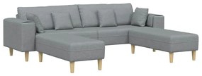 Szövet kanapé párnával 3 pcs Világosszürke 208 cm szövet