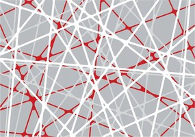 Fotótapéta Geometriai vonalak piros-szürke vinil 520x318 +ragasztó