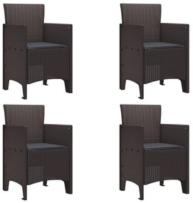 5 darabos kerti étkezőszett párnákkal barna poli rattan