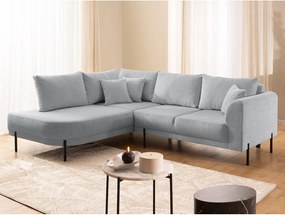 Világosszürke zsenília sarokkanapé (bal oldali-L alakú) Mauris – Ropez