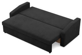 Zeus kanapéágy, szövet anyag, bonell töltet, döntött kartámasz, fekete