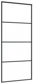fekete matt ESG üveg és alumínium tolóajtó 90x205 cm