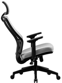 Ello ergonómikus irodai forgószék deréktámasszal, fejtámasszal, 3D Air mesh hálós