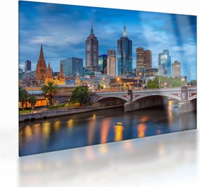 Melbourne város képe (üvegen) (70x50 cm)