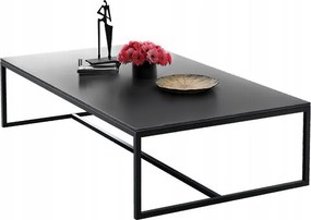 Pad Dohányzóasztal Modern Téglalap Alakú 120 CM Fekete Ipari Loft