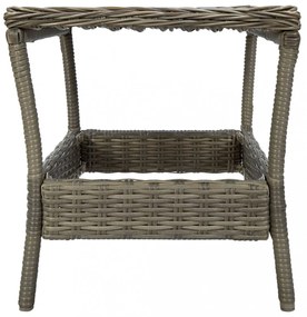2 részes barna polyrattan kerti ülőgarnitúra párnákkal