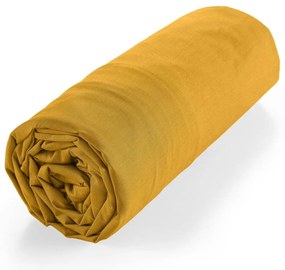 Sárga gumis bio pamut lepedő 160x200 cm Biolina – douceur d'intérieur