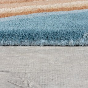 Kék kézi szövésű gyapjú szőnyeg 160x230 cm Abstract Flow – Flair Rugs
