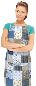Bellatex kötény Adéla Patchwork kék , 67 x 84 cm