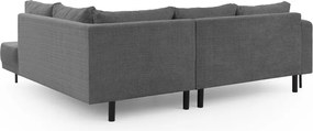 Sötétszürke zsenília sarokkanapé (jobb oldali-L alakú) Mauris – Ropez