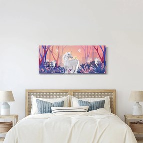 Kép - egyszarvú alatt egy varázslatos erdőben (120x50 cm)