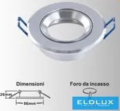 UNIVERSO Süllyesztett spot lámpa 1xPAR16 foglalat nélkül IP20 Króm D86x26mm kivágás:D72mm