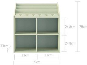 Gyermek könyvespolc BOOK NOOK LATTE 71x76 cm, krém