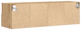 TV Fali Szekrények 2 db Artisan Tölgy 100x30x30 cm Műanyag