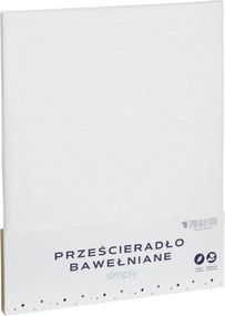 Gumi nélküli pamut lepedő Simply 160x200 fehér