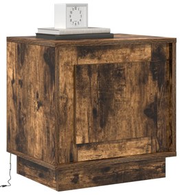 LED fényes éjjeli szekrények 2 db Füstölt tölgy 44x34,5x45 cm