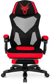 Gamer Forgószék Fekete/Piros Színben. Teherbírás: 150 kg. BING