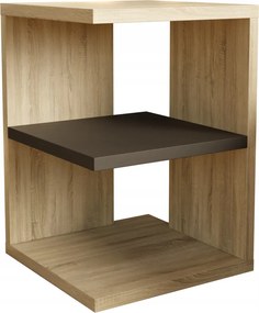 Elza éjjeliszekrény, éjjeli asztal segítőtárs sonoma tölgy/ fekete szín 30x30x45