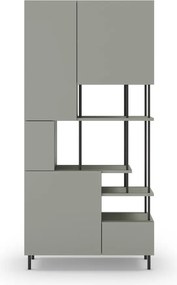 Zöldesszürke könyvespolc 84x175 cm Perla – Marckeric