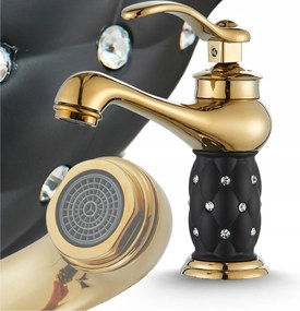 Mosdó csaptelep Arany fürdőszoba csaptelep Retro Premium Glamour sárgaréz