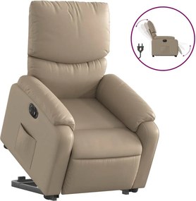 vidaXL elektromos kávészínű műbőr felállást segítő dönthető fotel
