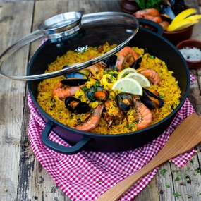 Elo 19632 Sütőedény üveg fedéllel és aromafogantyúval Alucast 32 cm, 32 cm