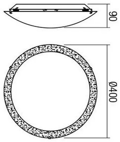 Redo 05-866 - ARTEMIS LED mennyezeti lámpa 18W, 230V, 40 cm, arany