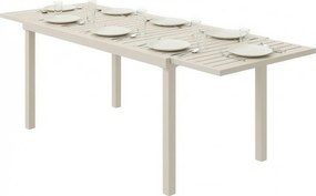 Outsunny kihúzható kerti étkezőasztal — 150–225 x 85 x 75 cm, téglalap alakú lamellás alumínium asztallap, 6–8 személy, fehér | Aosom