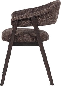 Sötétbarna kárpitozott karfás étkezőszék Tunar – WOOOD
