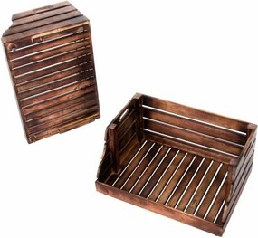 Kerti fa tároló doboz 2 db VINTAGE DIVERO - barna