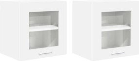 vidaXL Függő szekrény tárolóval 2 pcs Fehér 40 x 31 x 40 cm Faanyag