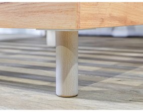 Világosszürke-natúr színű franciaágy ágyráccsal 180x200 cm Charlie – Bobochic Paris